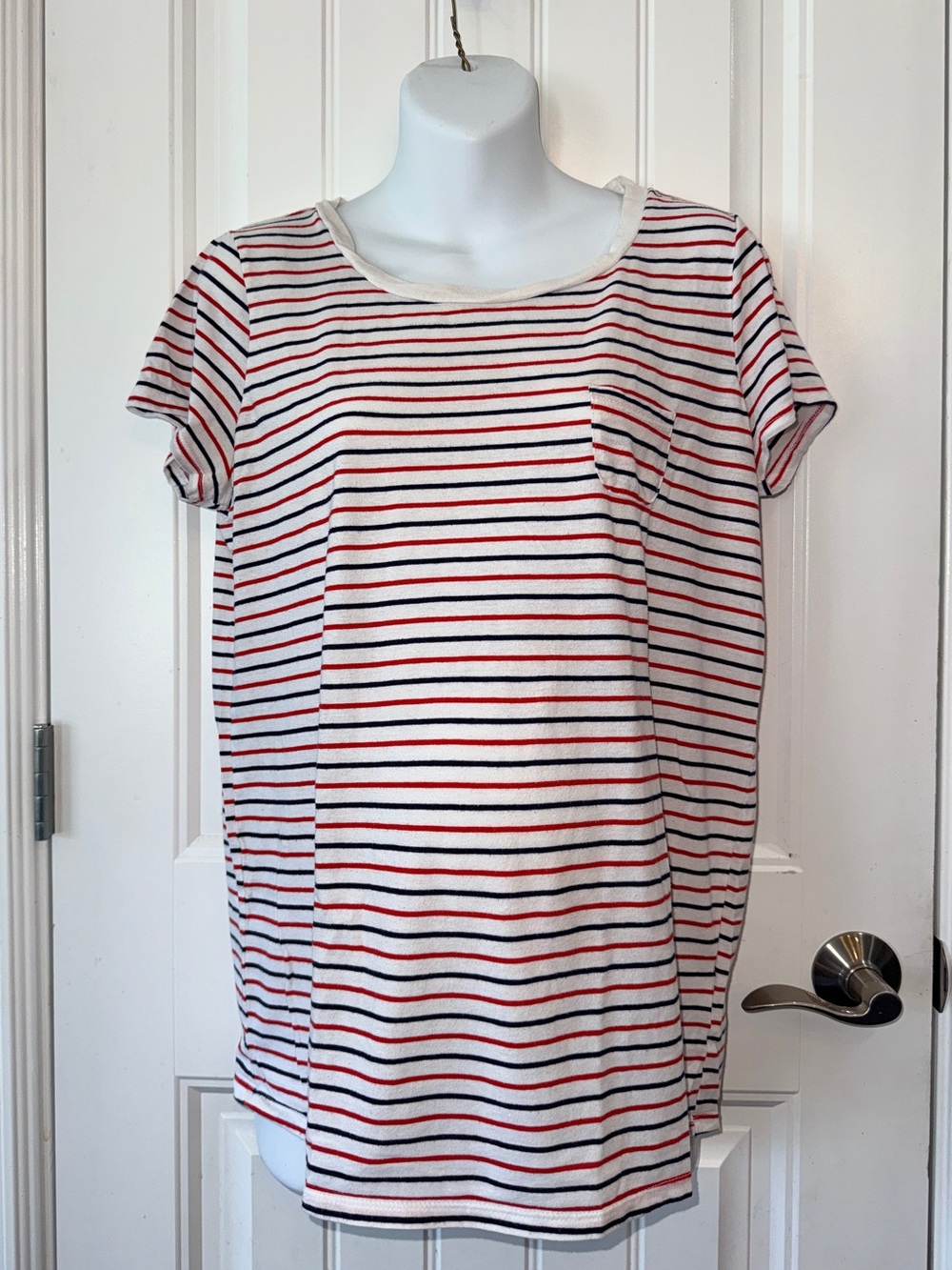 Motherhood Striped Short Sleeve Tee in Red, White, & Blue